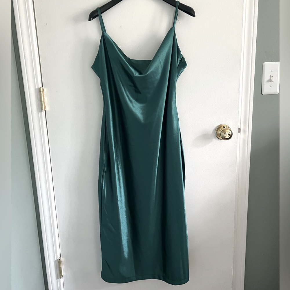 Silk cowl neck slip dress